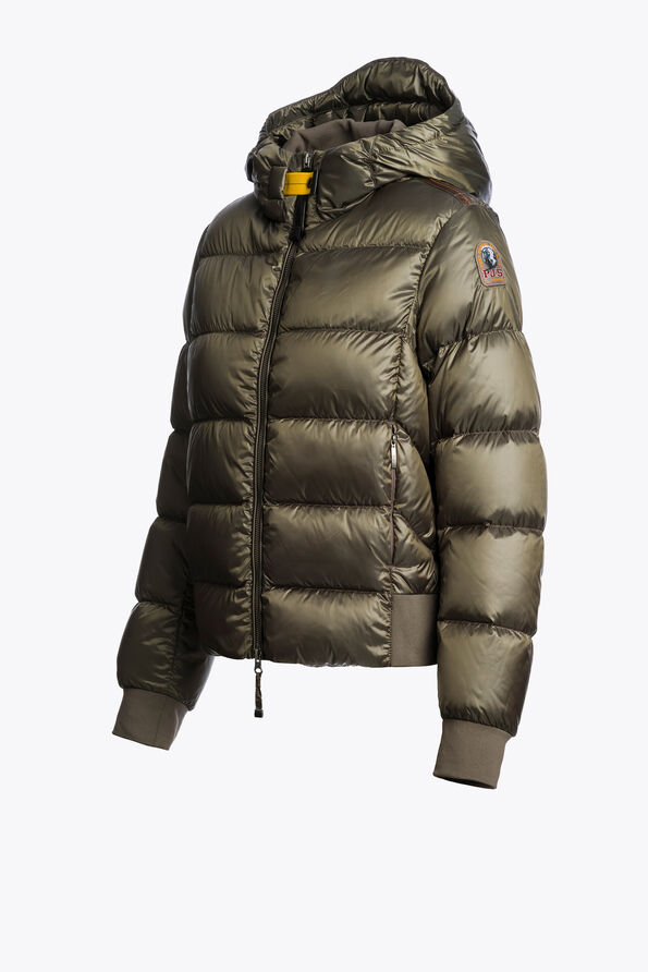 Parajumpers MARIAH - PIUMINO CON CAPPUCCIO OLIVE GREY 25WMPWPUSX42P780103