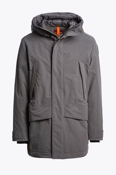 Parajumpers EFREM - HOODED LONG JACKET PEWTER 25WMPMJKXT02P030735