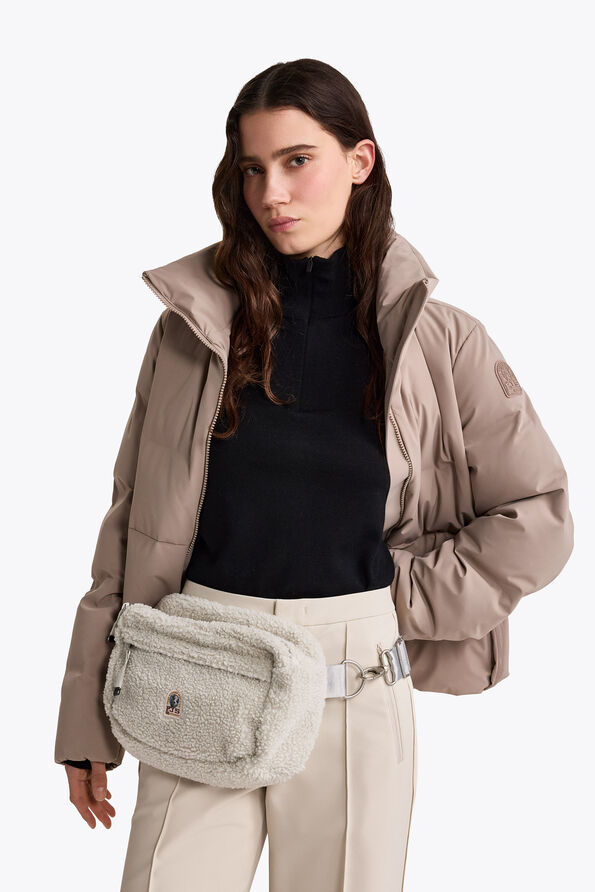 Parajumpers NORTHAM - CURLY FLEECE BELT BAG CHALK WHITE 26WMPABABA41PAN0131