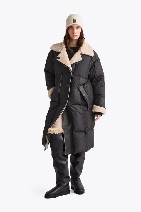 Parajumpers VELNA - LONG PUFFER OFF BLACK - BLACK 26WMPWJKHN32P55B071