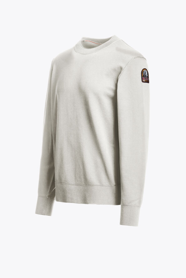 Parajumpers BASIC BRAW - CREWNECK SWEATER WARM IVORY 26WMPMKNKC04P140132