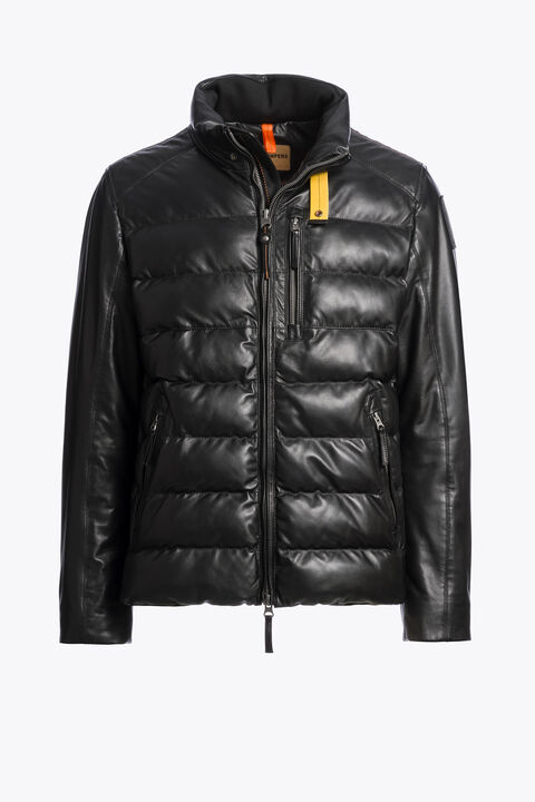 Parajumpers ERNIE - LEATHER JACKET BLACK 26WMPMJKLE02P040541