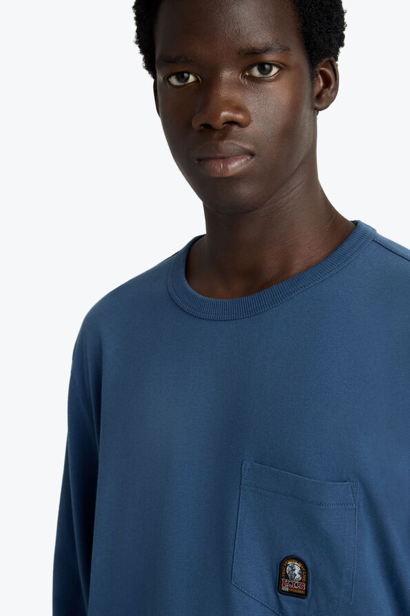 Parajumpers CASPIAN - T-SHIRT A MANICA LUNGA TRUE BLUE 26SMPMTSRJ03P210276