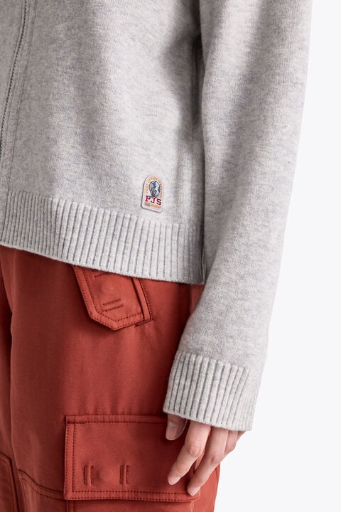 Parajumpers SPINGA - FULL-ZIP CARDIGAN STEEL MELANGE 26WMPWKNLW33P720566