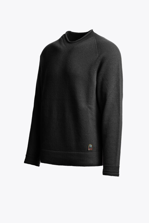 Parajumpers PENNOCK - CREWNECK SWEATER BLACK 26WMPMKNNK02P290541