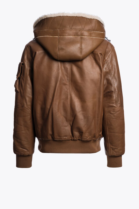 Parajumpers JULIUS SPECIAL - LEATHER BOMBER JACKET CLAY 25WMPMJKSE02P050616