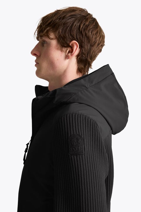 Parajumpers ROCHER RIVER - HYBRID CARDIGAN BLACK 26WMPMHYKT03P460541