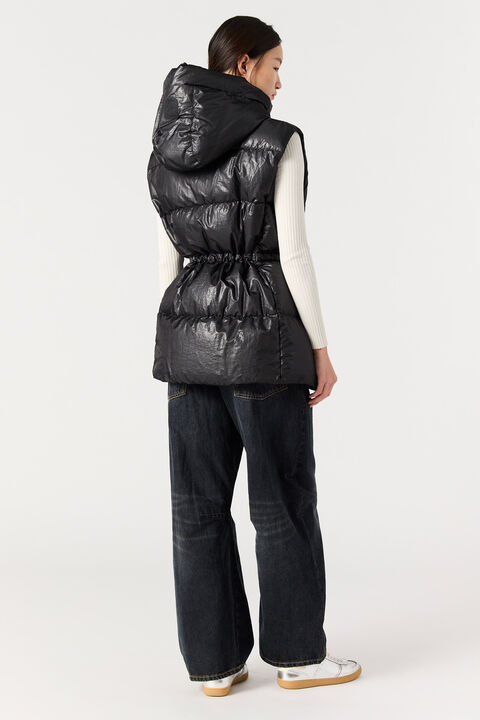 Parajumpers MICOL - GILET CON CAPPUCCIO BLACK 25WMPWPUHF35P720541