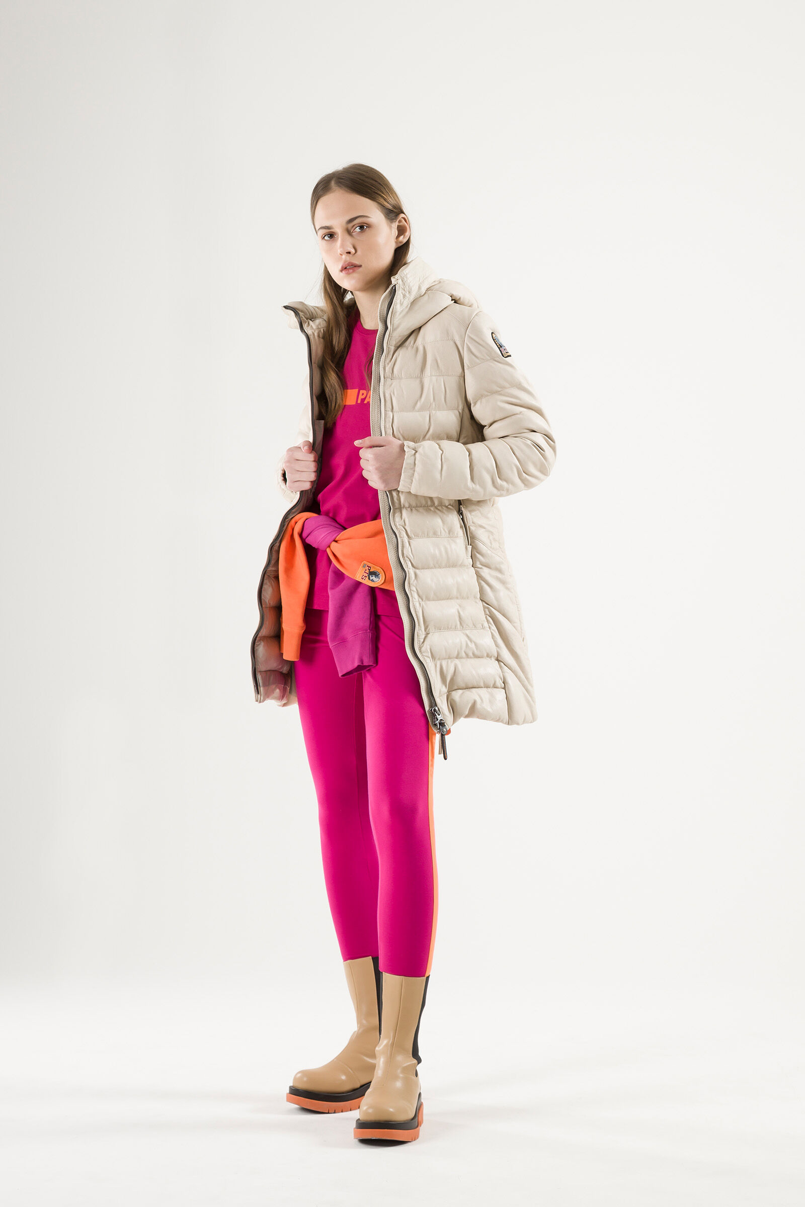 DEMI LEATHER F.F. Jackets in TAPIOCA 