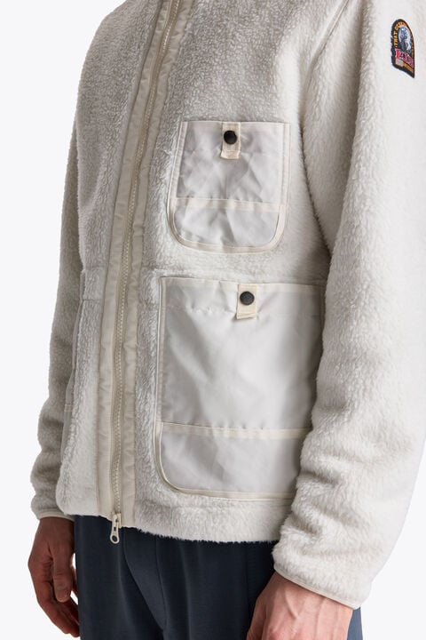 Parajumpers SUNDRE - HOODED FLEECE WARM IVORY 26WMPMFLQS01P360132