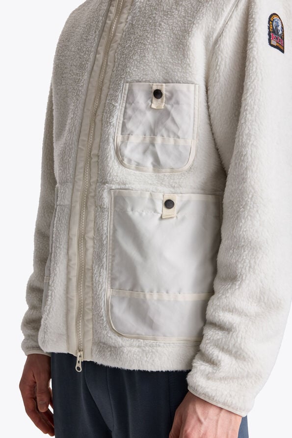 Parajumpers SUNDRE - HOODED FLEECE WARM IVORY 26WMPMFLQS01P360132