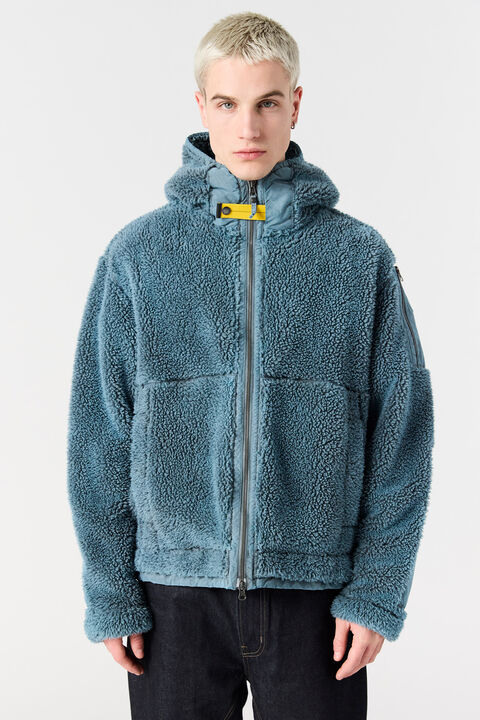 Parajumpers CAMAGLIO - CURLY FLEECE HOODIE PURITAN GREY 25WMPMFLPY01P520104