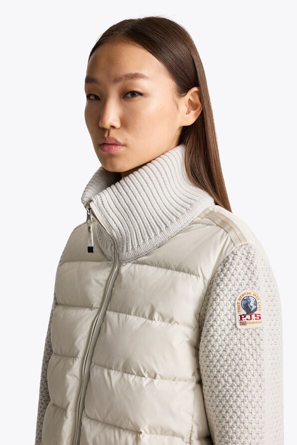 Parajumpers MOONIE - HYBRID CARDIGAN CHALK WHITE 26WMPWHYHS35P620131
