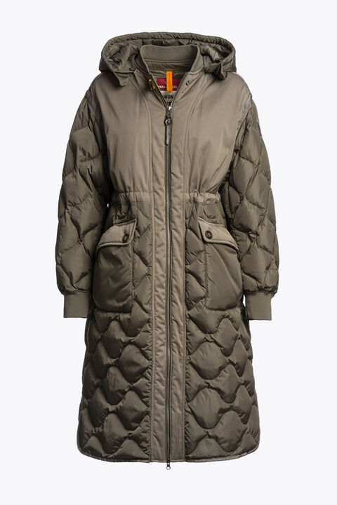 Parajumpers KAGURA - LONG PUFFER OLIVE GREY 25WMPWPUUD32P890103