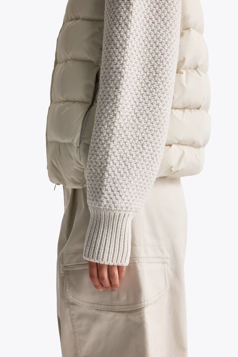 Parajumpers MOONIE - HYBRID CARDIGAN CHALK WHITE 26WMPWHYHS35P620131