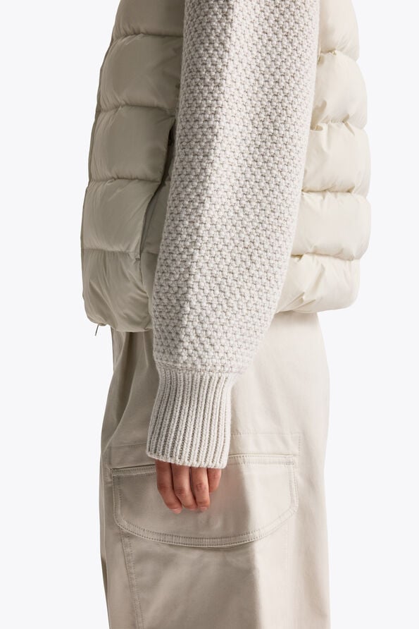 Parajumpers MOONIE - HYBRID CARDIGAN CHALK WHITE 26WMPWHYHS35P620131