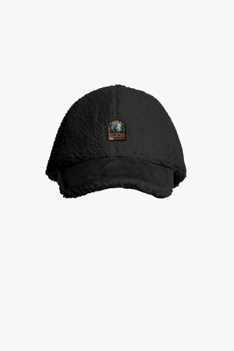 Parajumpers CODROY - CURLY FLEECE BASEBALL CAP BLACK 26WMPABCHA42PAN0541