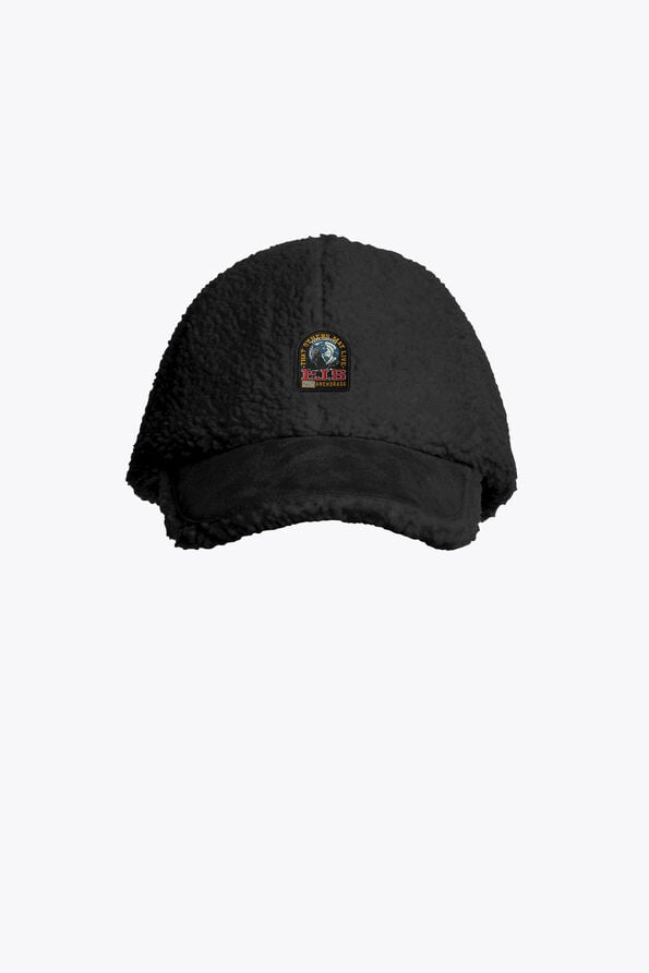 Parajumpers CODROY - CURLY FLEECE BASEBALL CAP BLACK 26WMPABCHA42PAN0541