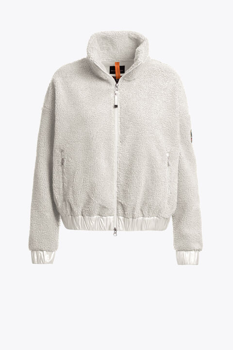 Parajumpers SORI - FULL-ZIP SWEATSHIRT CHALK WHITE 26WMPWFLPF32P640131