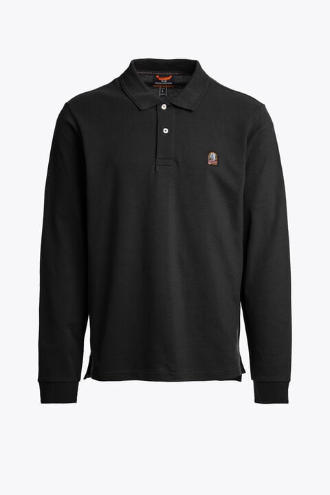 Parajumpers KERROBERT - LONG SLEEVE POLO SHIRT BLACK 26WMPMPORQ03P210541