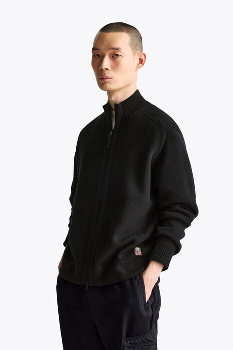 Parajumpers LEVICO - FULL-ZIP CARDIGAN BLACK 26WMPMKNLW03P280541