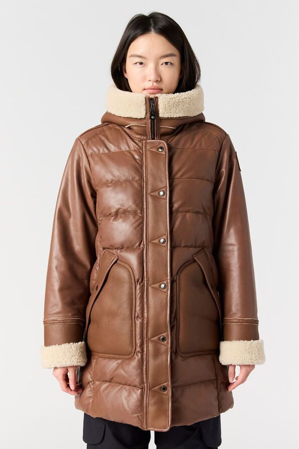 Parajumpers DEMI SPECIAL - LEATHER COAT CLAY 25WMPWJKSE33P680616