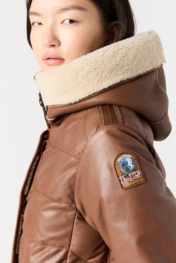 Parajumpers DEMI SPECIAL - LEATHER COAT CLAY 25WMPWJKSE33P680616