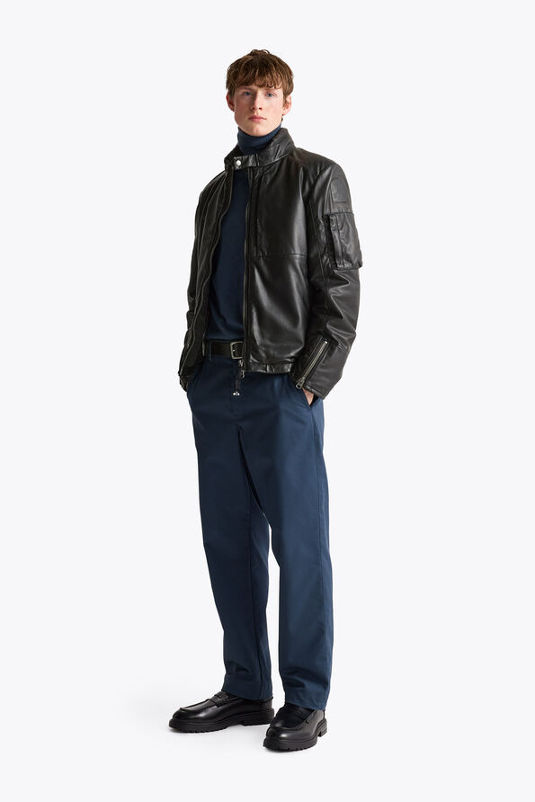 Parajumpers SOWERS - LEATHER JACKET BLACK 26WMPMJKLG01P400541
