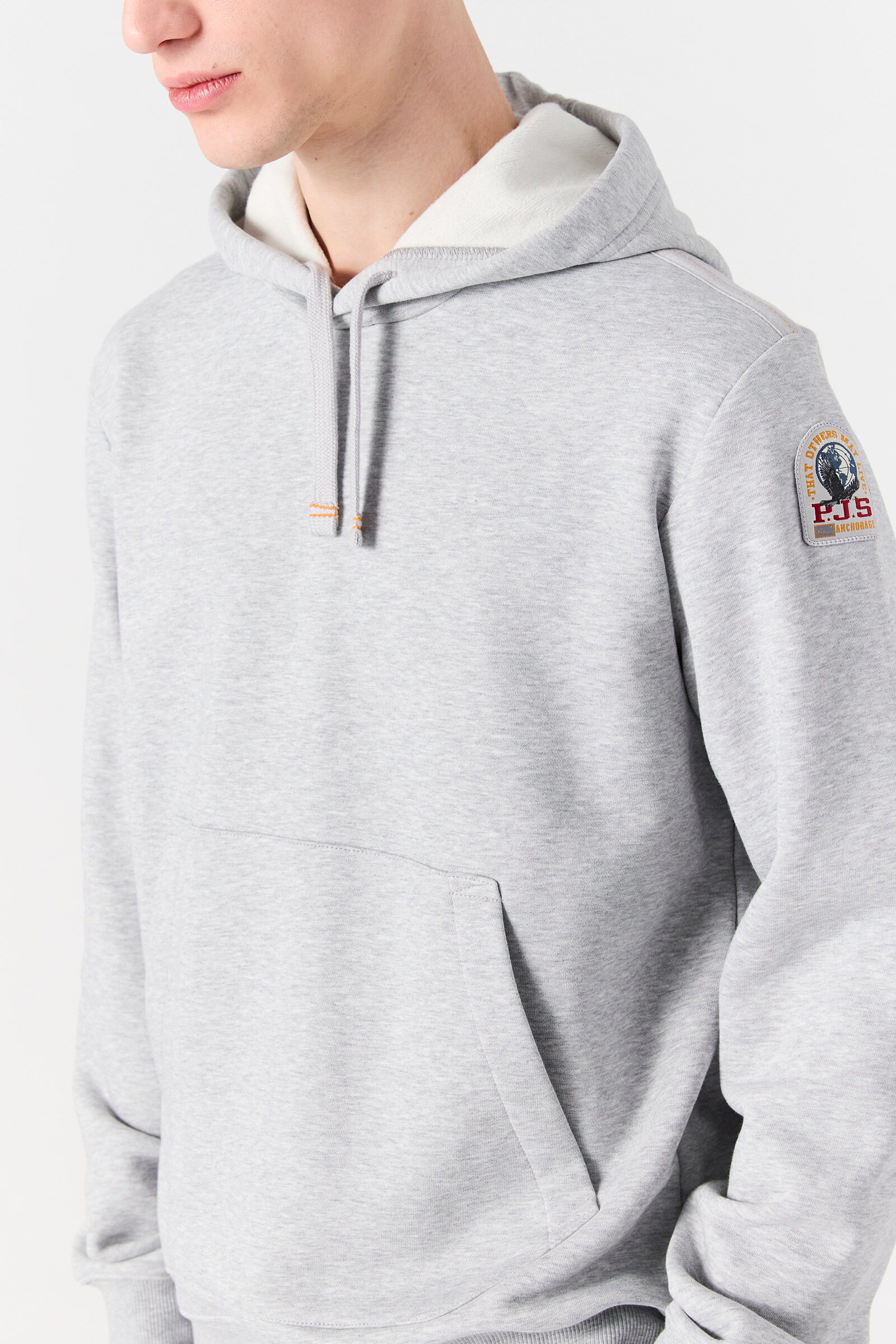 EVEREST - FELPA CON CAPPUCCIO ASH GREY MELANGE | Parajumpers®