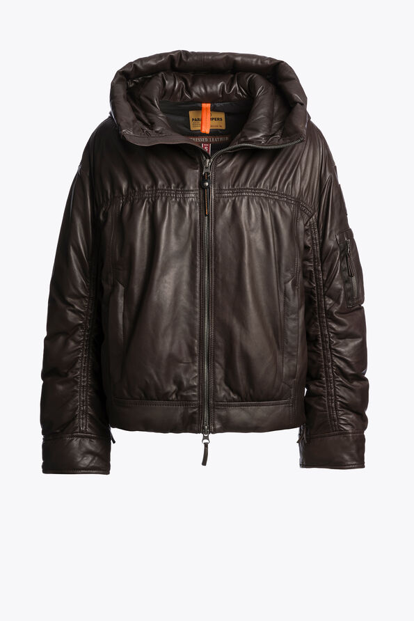 Parajumpers GRACIA - LEATHER JACKET CHESTNUT 25WMPWJKLE30P670573