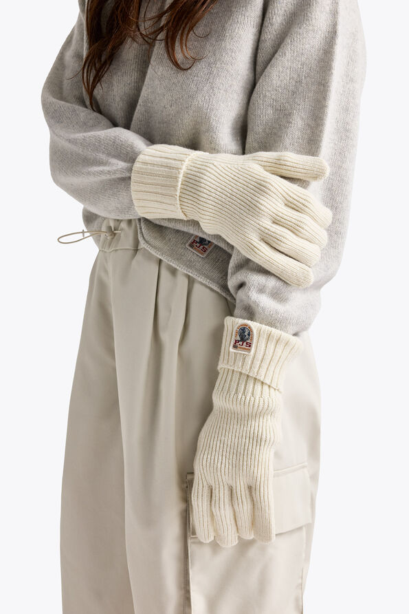 Parajumpers NOEZ - KNITTED GLOVES WARM IVORY 26WMPAGLGL71PAL0132