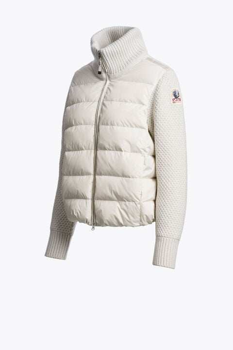 Parajumpers MOONIE - HYBRID CARDIGAN CHALK WHITE 26WMPWHYHS35P620131