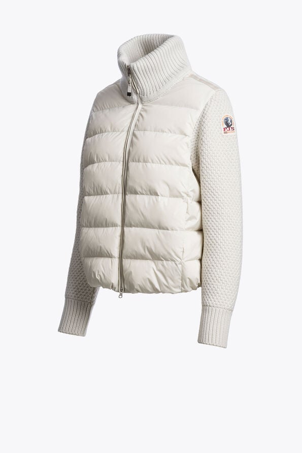 Parajumpers MOONIE - HYBRID CARDIGAN CHALK WHITE 26WMPWHYHS35P620131
