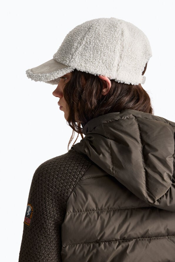Parajumpers CODROY - CURLY FLEECE BASEBALL CAP CHALK WHITE 26WMPABCHA42PAN0131