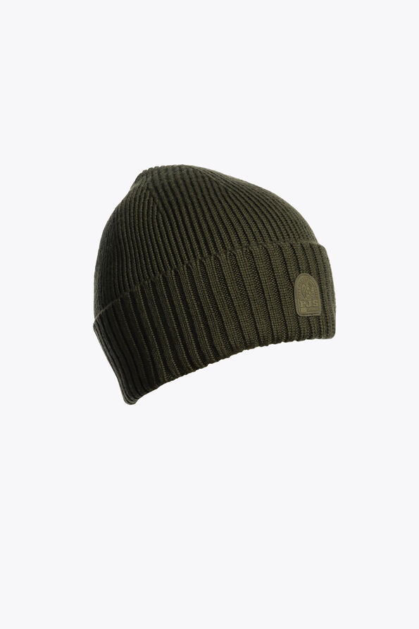 Parajumpers PLAIN - MERINO WOOL BEANIE DEEP MOSS 25WMPAHAHA12PAT0117