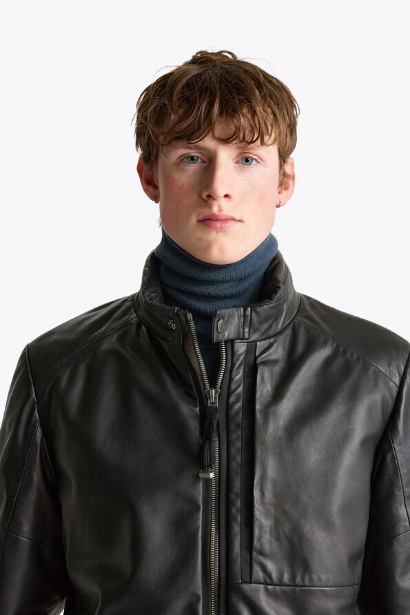 Parajumpers SOWERS - LEATHER JACKET BLACK 26WMPMJKLG01P400541