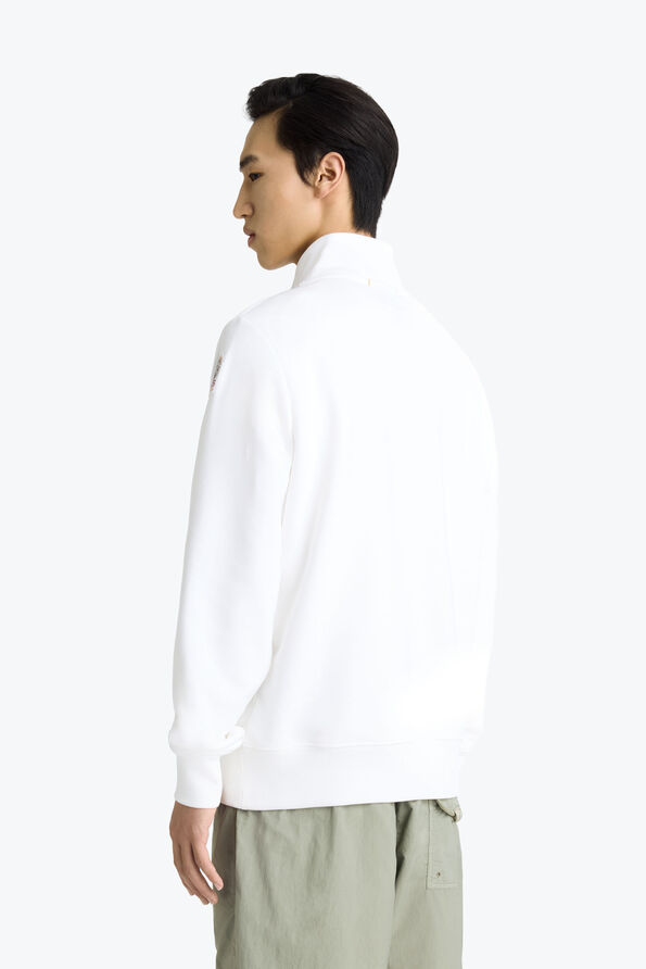 Parajumpers BROAD PEAK - HALF-ZIP FLEECE WHITE 26SMPMFLEY20P100501