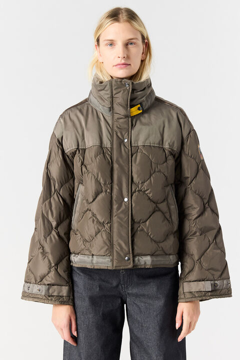 Parajumpers SUMIDA - SHORT PUFFER OLIVE GREY 25WMPWPUUD31P890103
