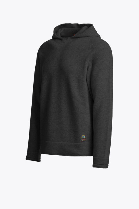 Parajumpers SAUBLE - HOODED SWEATER BLACK 26WMPMKNNK01P290541