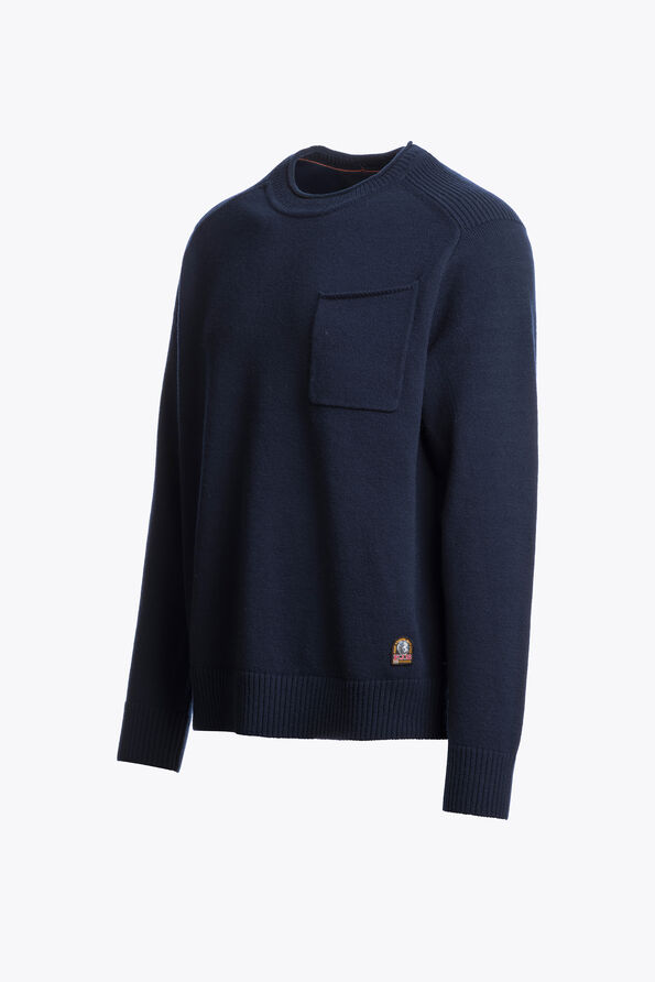 Parajumpers ENEGO - CREWNECK SWEATER BLUE NAVY 26WMPMKNLW01P280316