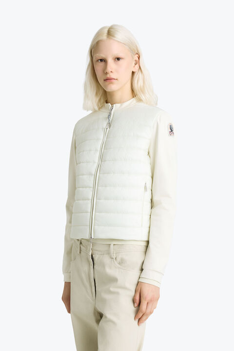 Parajumpers CORINA - HYBRID SWEATSHIRT MOSSY CHALK 26SMPWHYFP33P550277