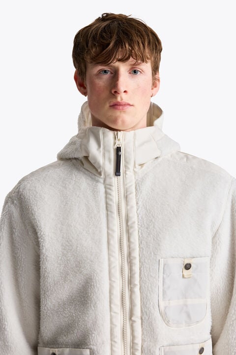 Parajumpers SUNDRE - HOODED FLEECE WARM IVORY 26WMPMFLQS01P360132