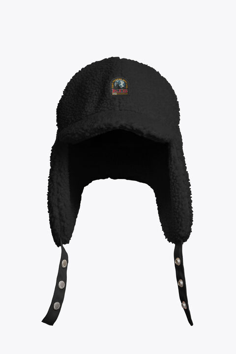 Parajumpers VEVEY - CURLY FLEECE JOCKEY HAT BLACK 26WMPAHAHA41PAN0541