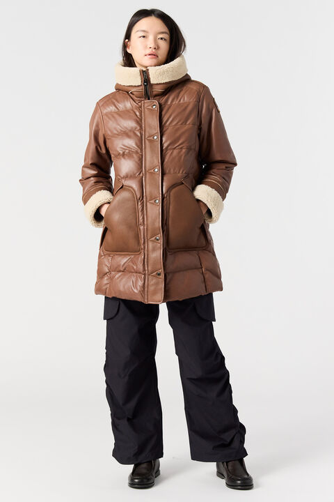 Parajumpers DEMI SPECIAL - LEATHER COAT CLAY 25WMPWJKSE33P680616