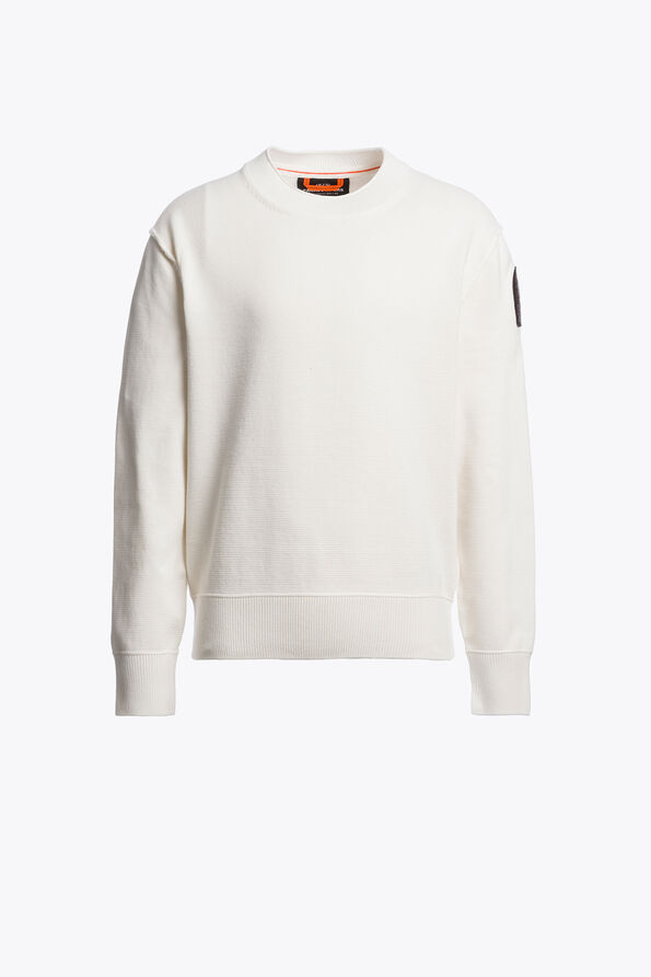 Parajumpers BASIC BRAW - CREWNECK SWEATER WARM IVORY 26WMPBKNRK64PBH0132