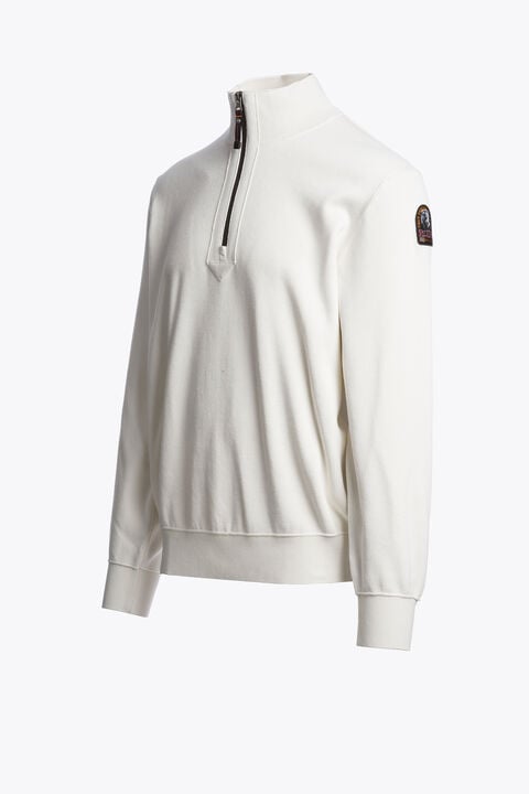 Parajumpers BASIC SCOE - HALF ZIP CARDIGAN WARM IVORY 26WMPMKNKC06P140132