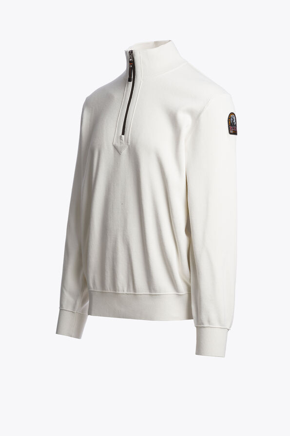 Parajumpers BASIC SCOE - HALF ZIP CARDIGAN WARM IVORY 26WMPMKNKC06P140132