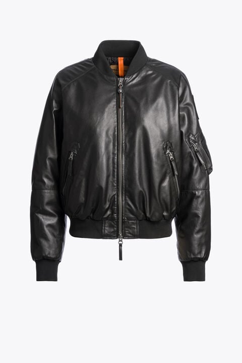 Parajumpers FAUREL - LEATHER BOMBER BLACK 26WMPWJKLE30P540541