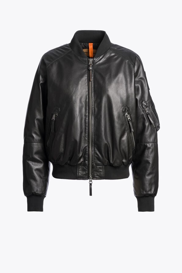 Parajumpers FAUREL - LEATHER BOMBER BLACK 26WMPWJKLE30P540541