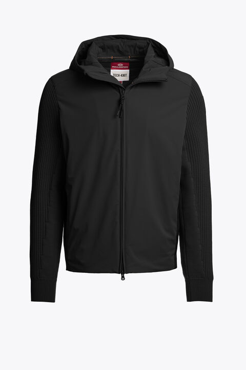 Parajumpers ROCHER RIVER - HYBRID CARDIGAN BLACK 26WMPMHYKT03P460541